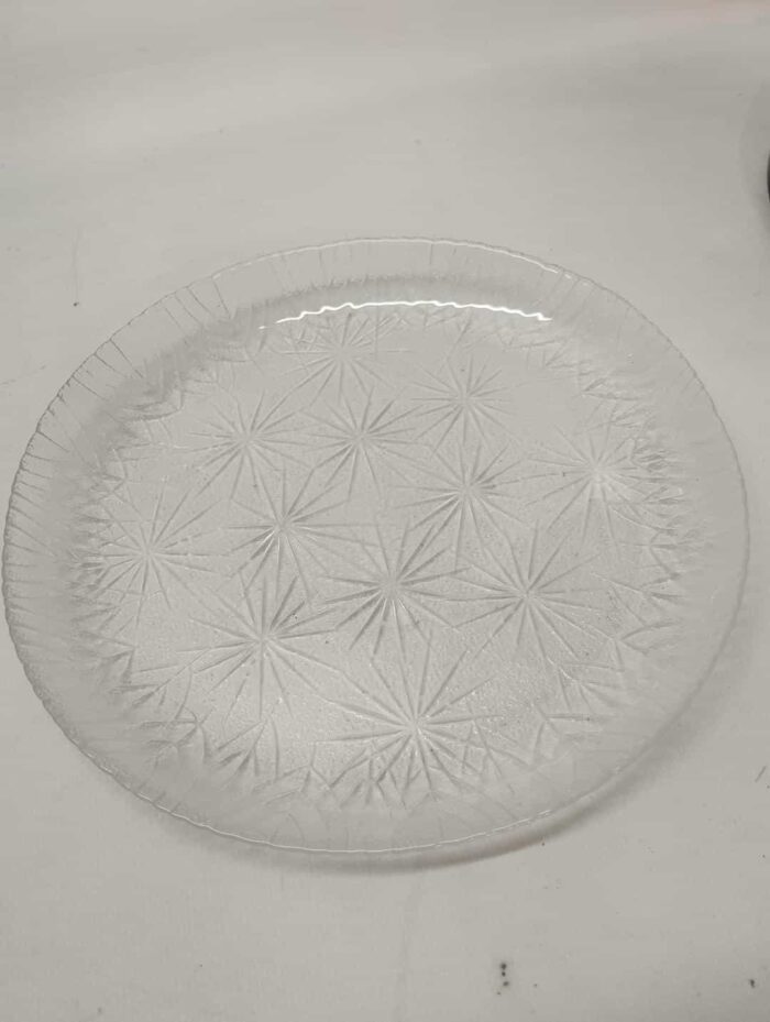 Vintage σετ 6 γυάλινα πιάτα γλυκού 19cm - Image 2
