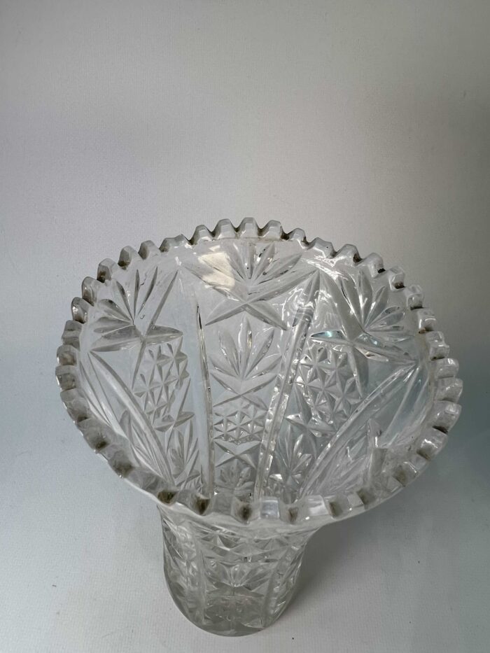 Vintage κρυστάλλινο βάζο ανάγλυφο εξωτερικά 17x12cm - Image 6