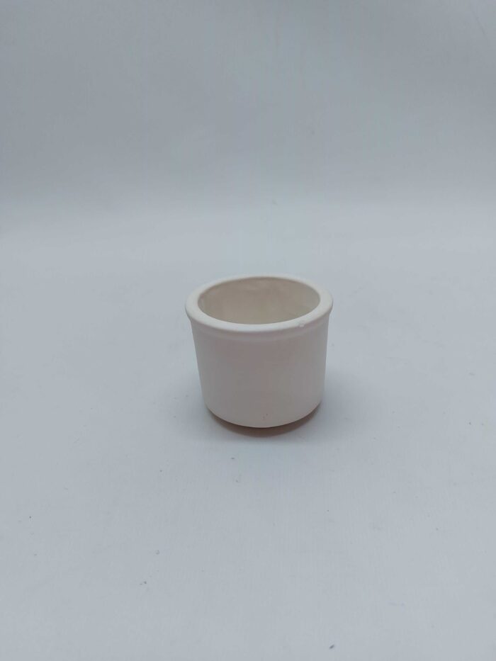 Μίνι πήλινο κασπώ γλάστρας λευκό 5x6cm