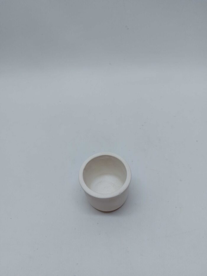Μίνι πήλινο κασπώ γλάστρας λευκό 5x6cm - Image 2