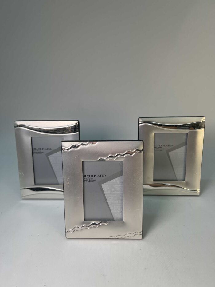 Vintage σετ 3 κορνίζες silver plate 12x9cm