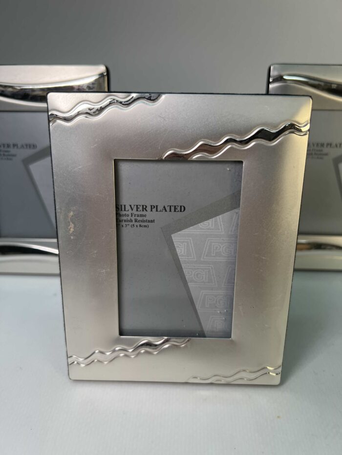 Vintage σετ 3 κορνίζες silver plate 12x9cm - Image 2