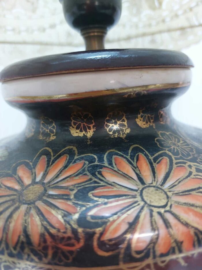 Vintage επιτραπέζιο κινέζικο φωτιστικό τύπου Satsuma 70x43x14,5cm - Image 3