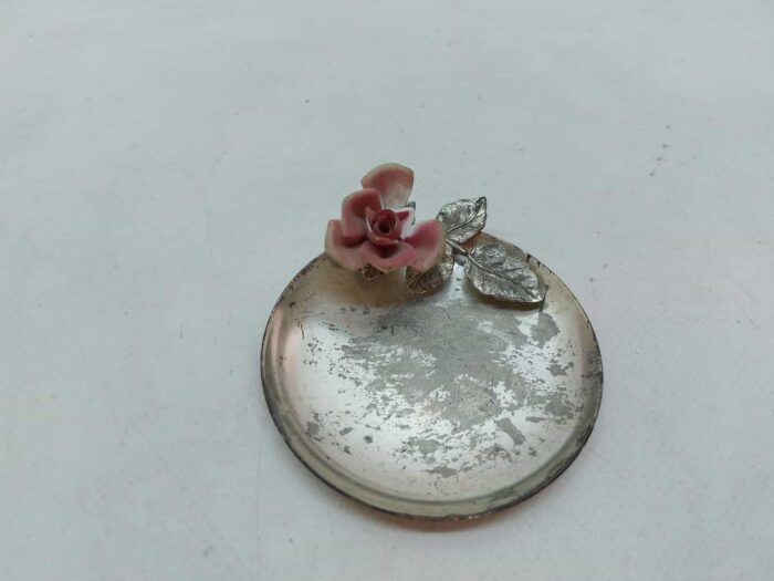 Vintage διακοσμητικό πιατάκι με λουλούδι 3x8,5cm - Image 2
