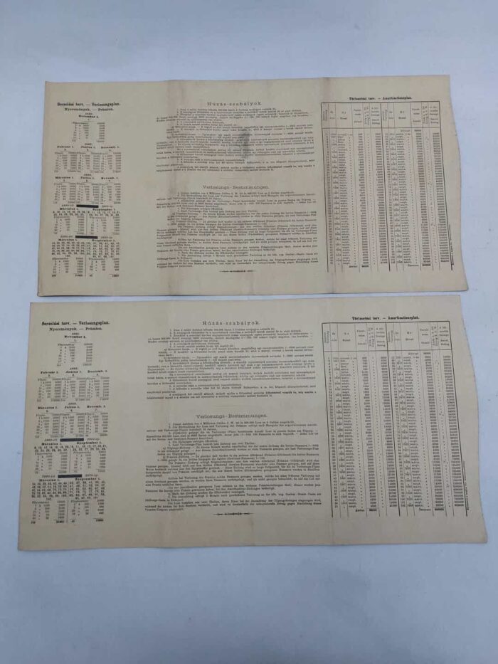Σετ 2 παλαιά ομόλογα Ουγγαρίας, του 1886, σειρά 7989, Νο 031 & 032 - Image 2