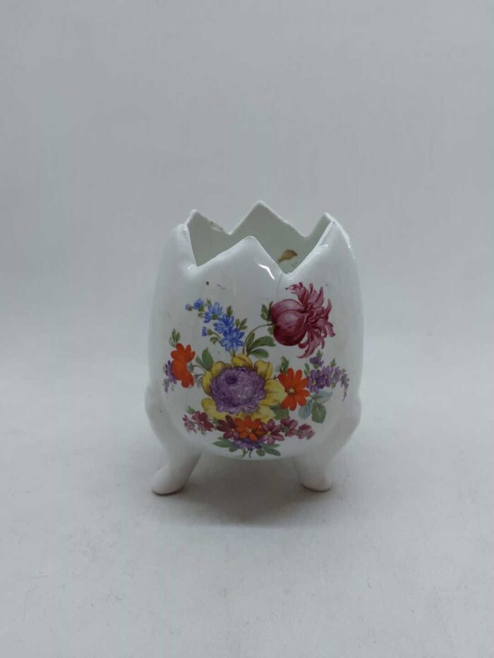 Vintage διακοσμητικό βάζο με ποδαράκια floral 14,5x10cm