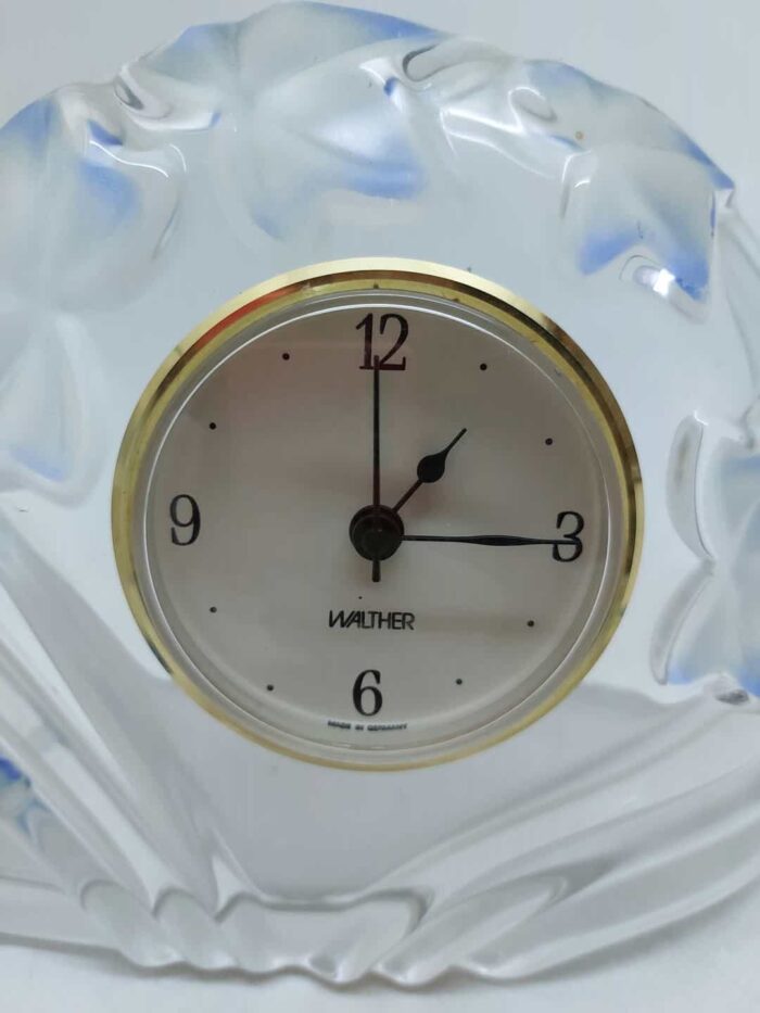 Vintage επιτραπέζιο διακοσμητικό ρολόι Walther Glass made in Germany 14x25x6,5cm - Image 3