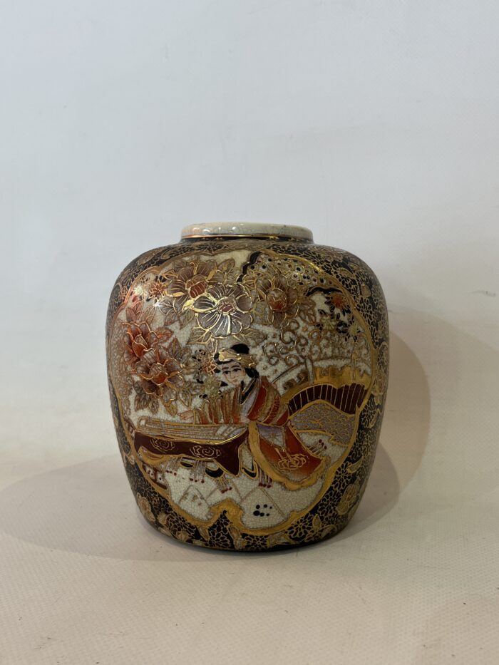 Vintage βάζο Satsuma , ζωγραφισμένο στο χέρι 15x13