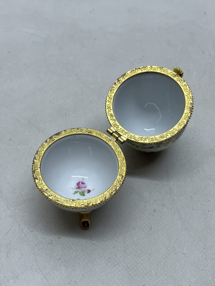 Vintage Γαλλικό Limoges αυγό, ζωγραφισμένο στο χέρι 10x6 - Image 5