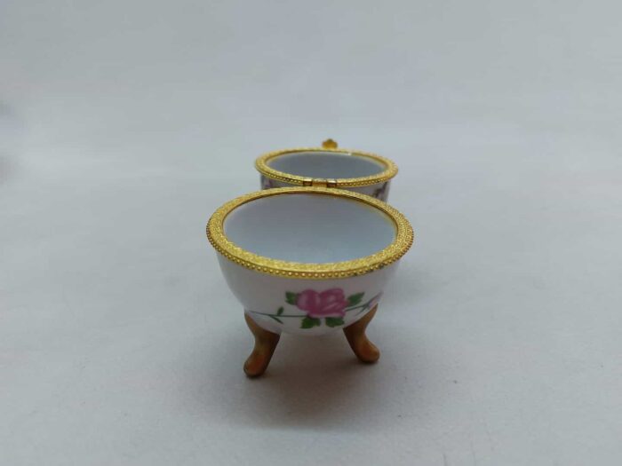 Vintage πορσελάνινο διακοσμητικό αβγό-κουτί 10,5x4cm - Image 2