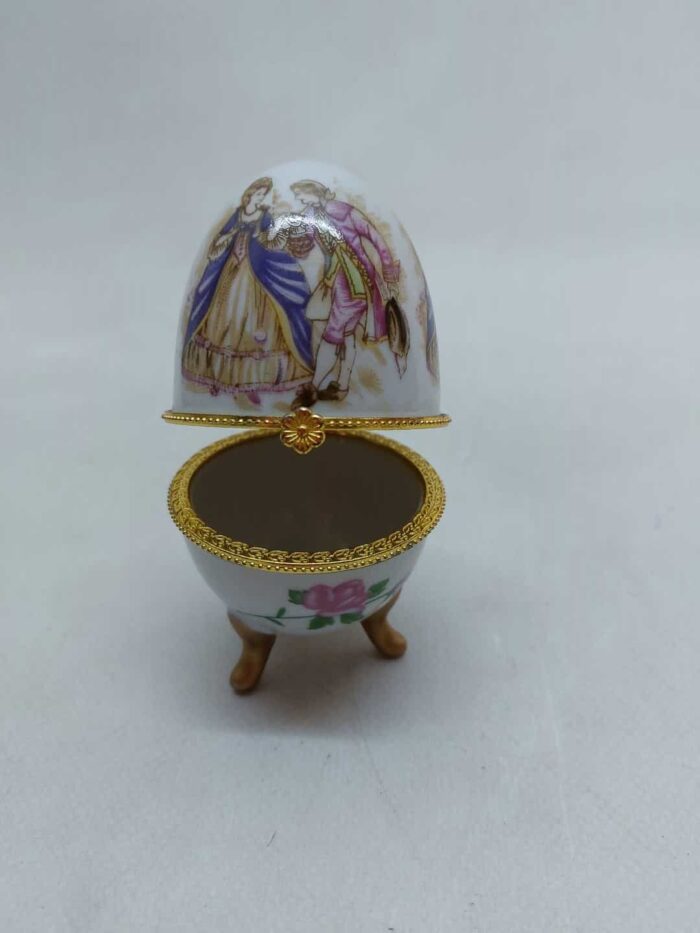 Vintage πορσελάνινο διακοσμητικό αβγό-κουτί 10,5x4cm - Image 4