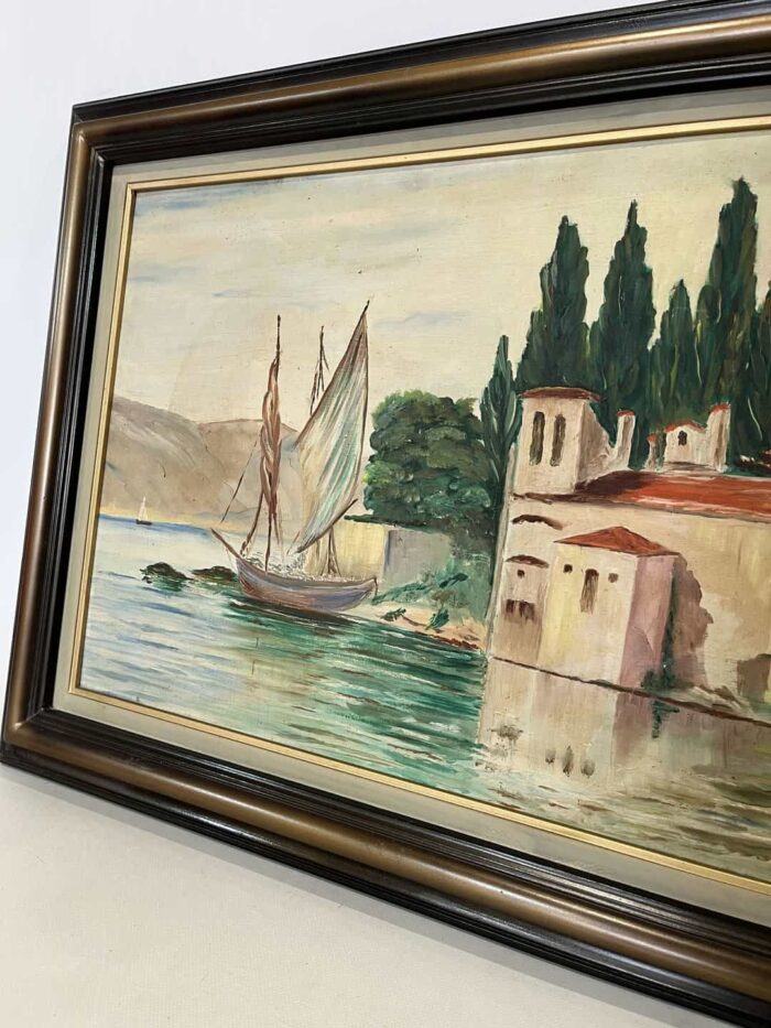 Vintage κάδρο ζωγραφικής , με ξύλινη κορνίζα 56x71 - Image 3
