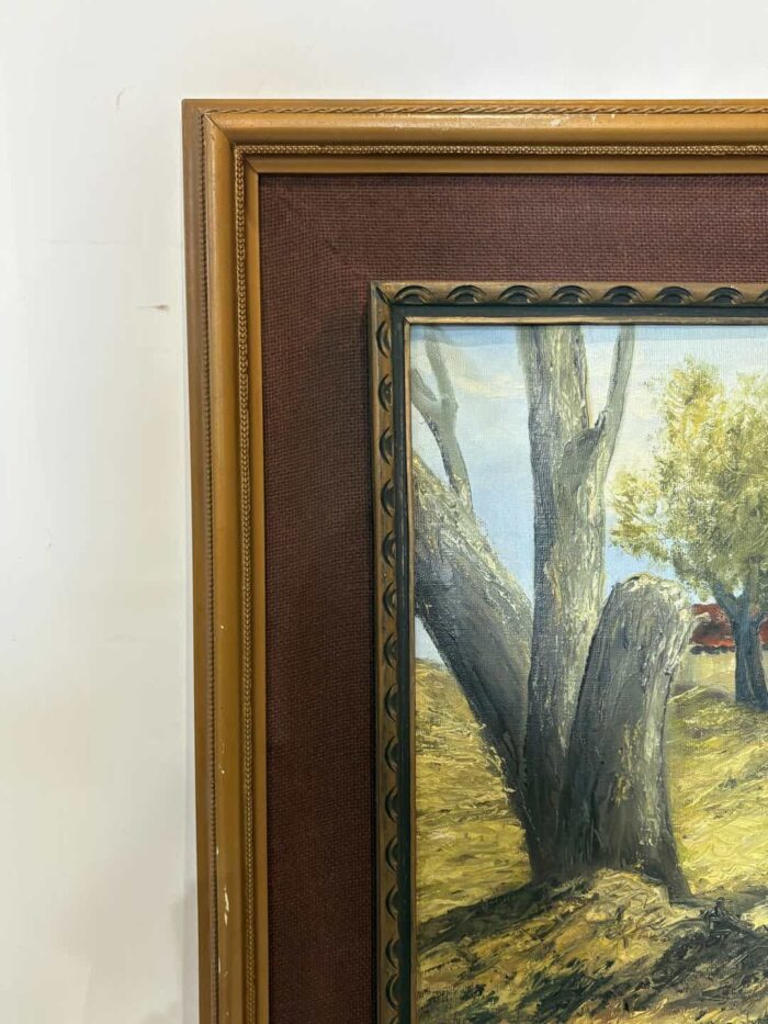 Vintage κάδρο τοίχου , ζωγραφισμένο στο χέρι με υπογραφή καλλιτέχνη 71x91 - Image 2