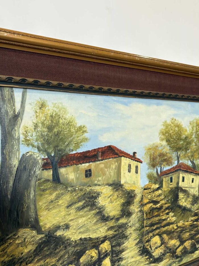 Vintage κάδρο τοίχου , ζωγραφισμένο στο χέρι με υπογραφή καλλιτέχνη 71x91 - Image 3
