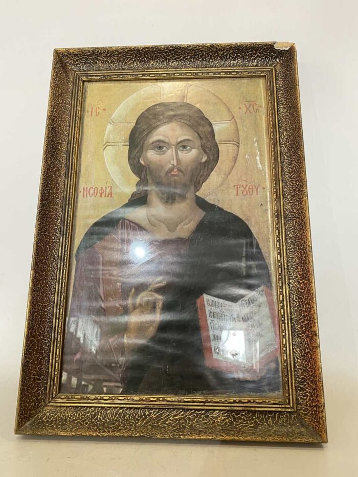 Eκκλησιαστική εικόνα εκτύπωση με φθορά 49x33