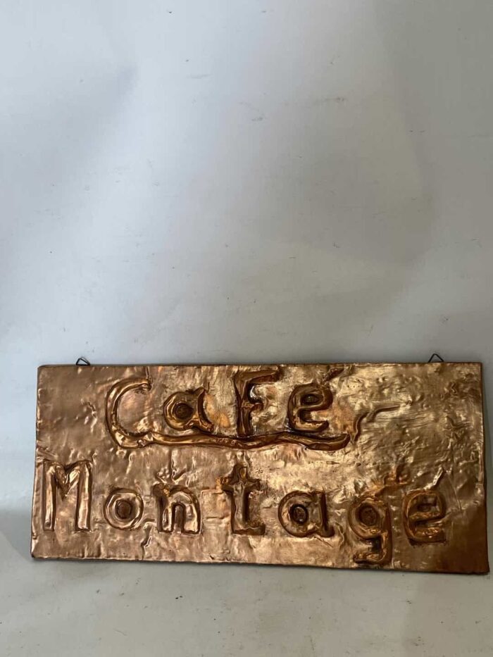 Vintage χάλκινη πινακίδα 16x37