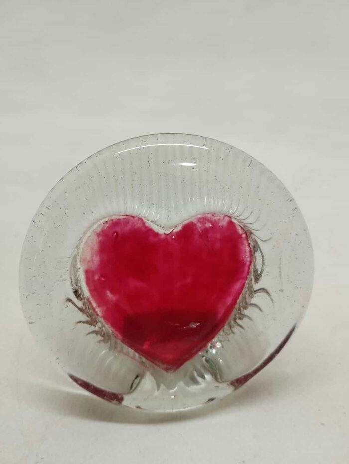 Vintage Art Glass διακοσμητικό σε σχήμα καρδιάς 8x8,5
