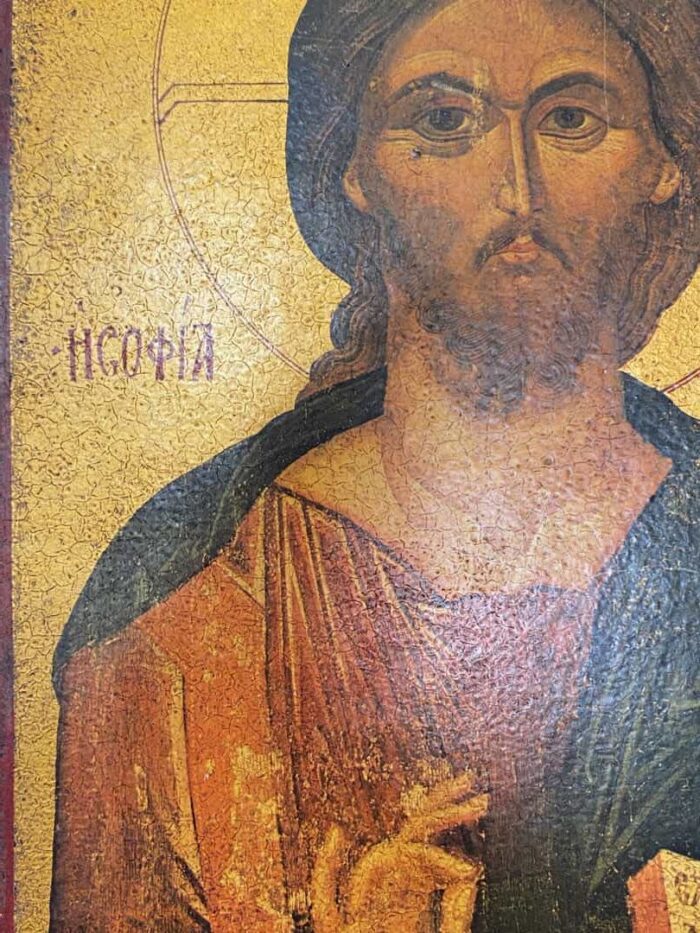 Εκκλησιαστική βυζαντινή εικόνα του Χριστού 28x20 - Image 2