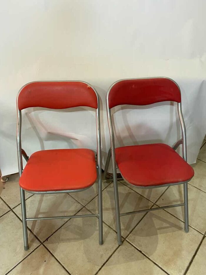 Σετ 2 κόκκινες καρέκλες πτυσόμενες