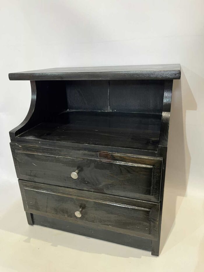 Vintage κομοδίνο βέγκε με 2 συρτάρια 49x46x39