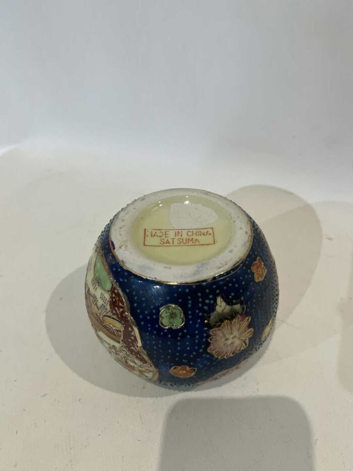 Vintage Satsuma βάζο με ζωγραφισμένα σχέδια 10x11 - Image 5